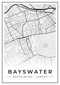 Street map poster of Bayswater, Westminster, London