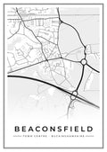 Street map poster of Beaconsfield town centre, Buckinghamshire