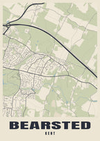 Street map poster of Bearsted, Kent