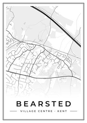 Bearsted Village Centre Street Map Poster