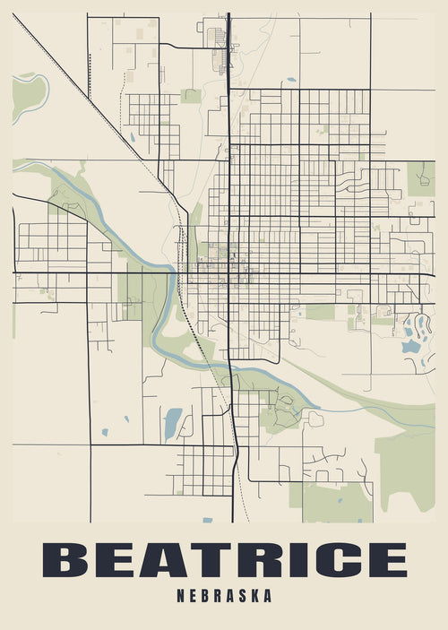 Street map poster of Beatrice, Nebraska