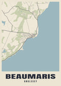 Street map poster of Beaumaris, Anglesey