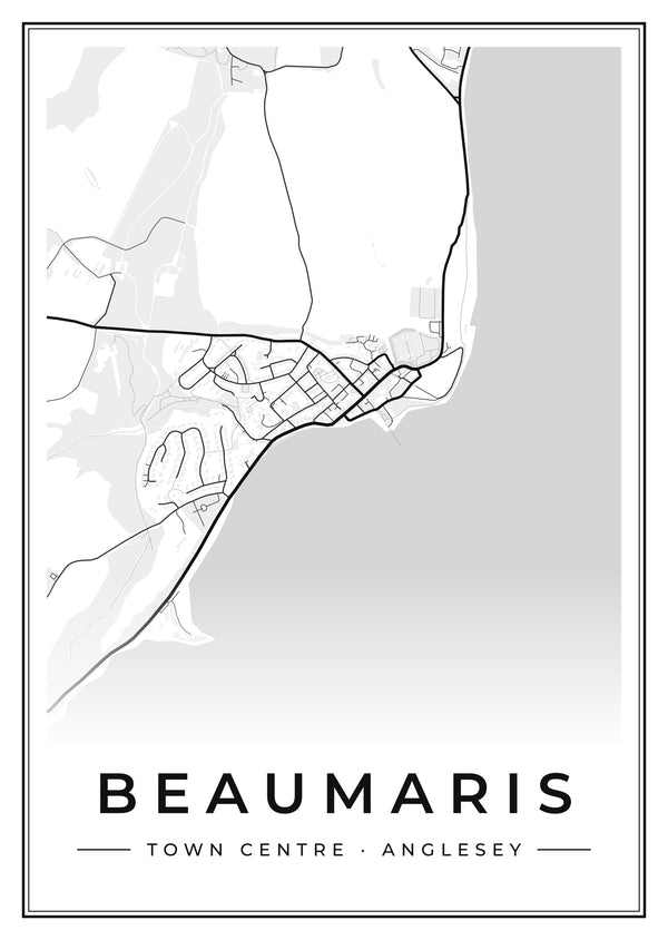 Beaumaris Town Centre Street Map Poster