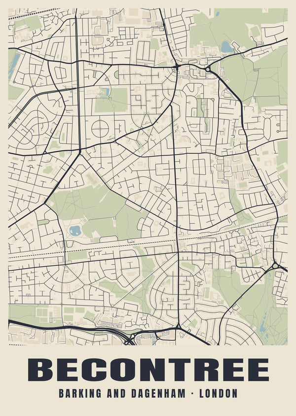 Becontree Heritage Street Map Poster