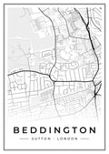 Street map poster of Beddington, Sutton, London