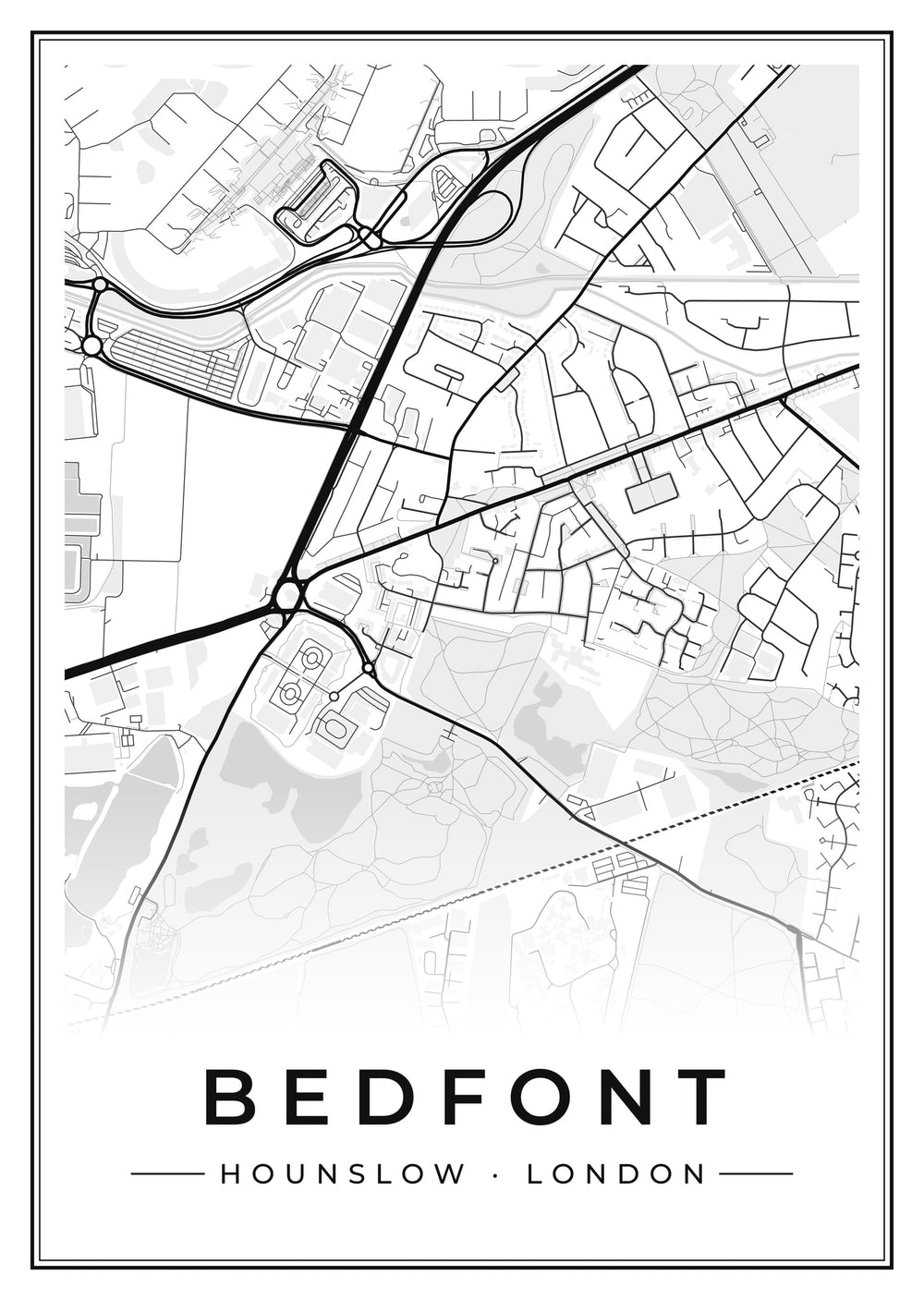 Bedfont Street Map Poster