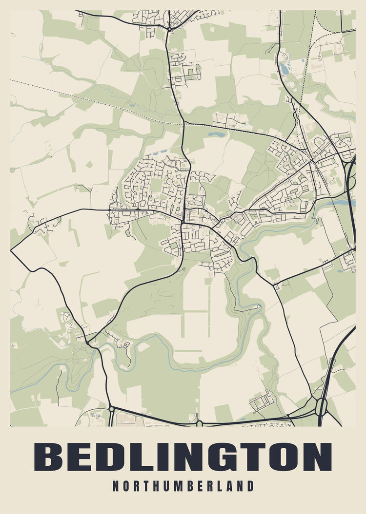 Bedlington Street Map Poster