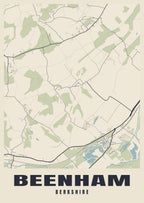 Street map poster of Beenham, Berkshire