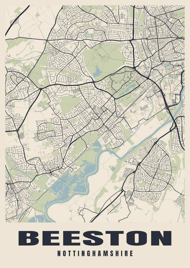 Beeston Street Map Poster