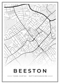 Street map poster of Beeston town centre, Nottinghamshire
