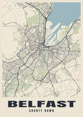 Street map poster of Belfast, County Down