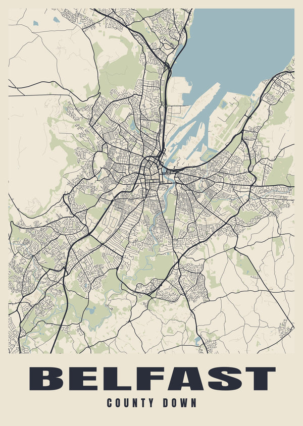 Belfast Street Map Poster