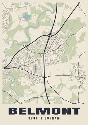 Belmont Street Map Poster
