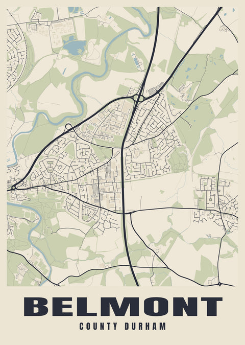 Belmont Street Map Poster