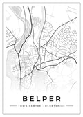 Street map poster of Belper town centre, Derbyshire