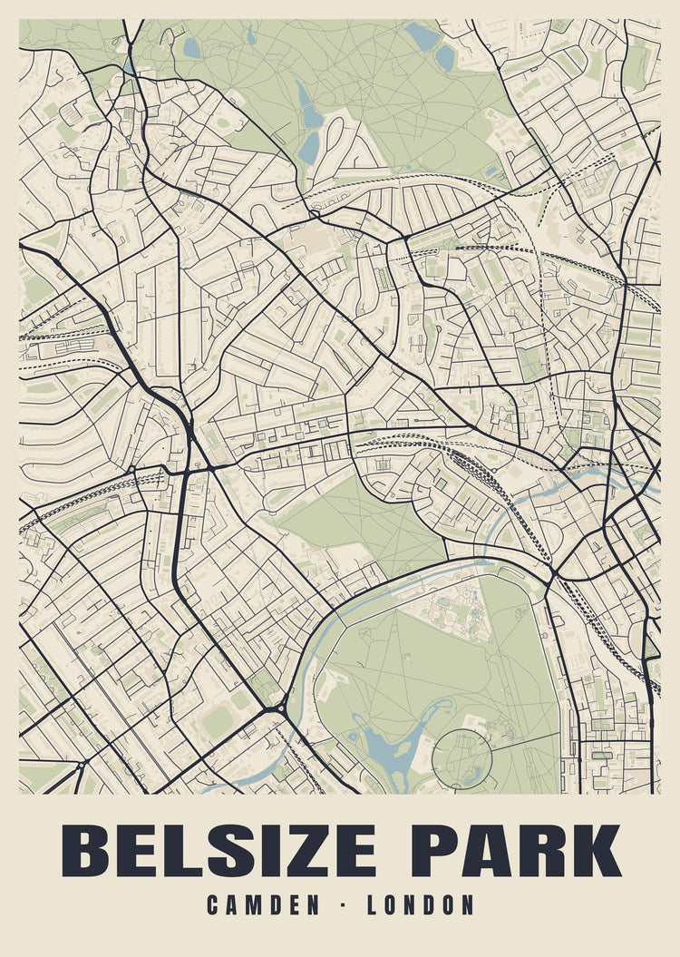 Belsize Park Heritage Street Map Poster