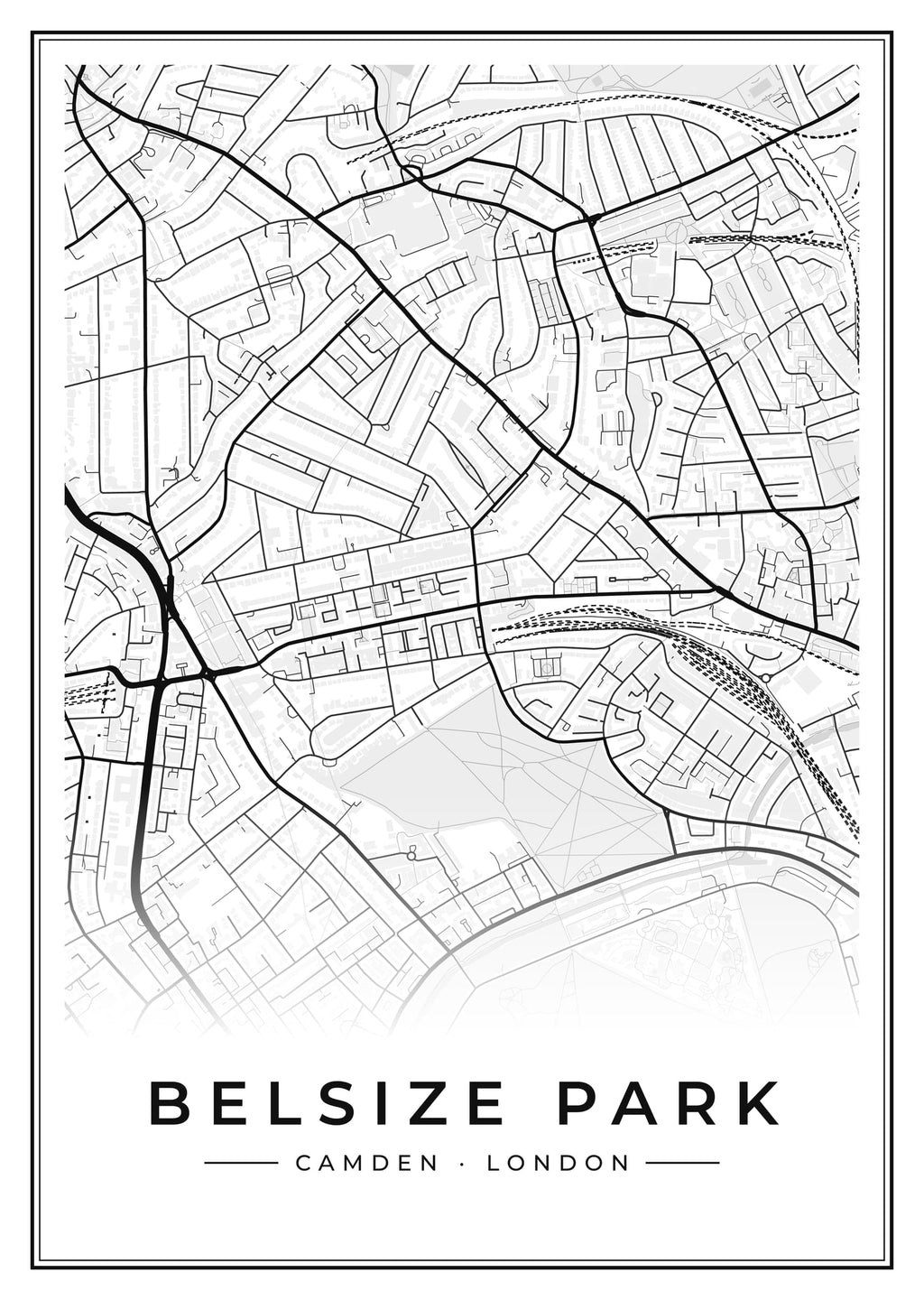 Street map poster of Belsize Park, Camden, London