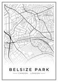 Street map poster of Belsize Park, Camden, London