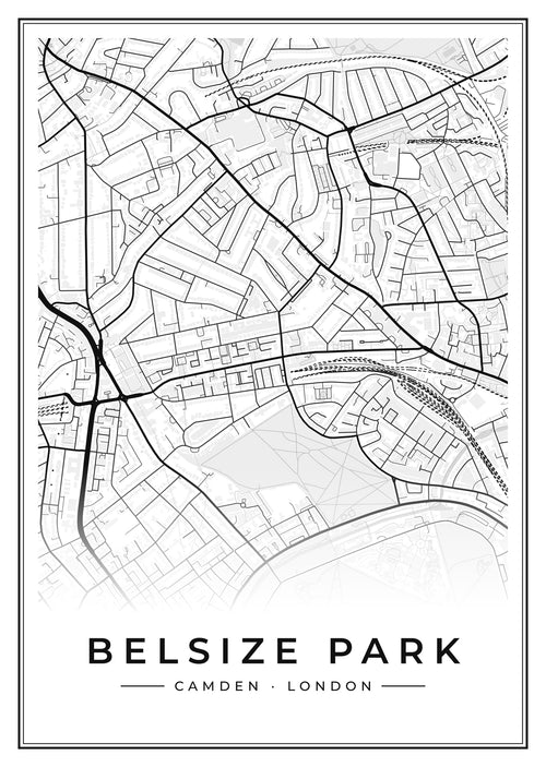 Street map poster of Belsize Park, Camden, London