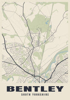 Street map poster of Bentley, South Yorkshire