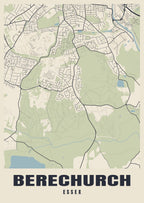 Street map poster of Berechurch, Essex
