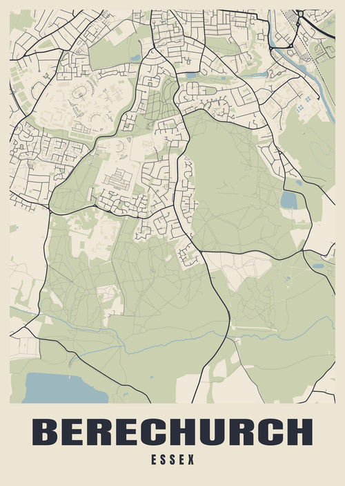 Street map poster of Berechurch, Essex