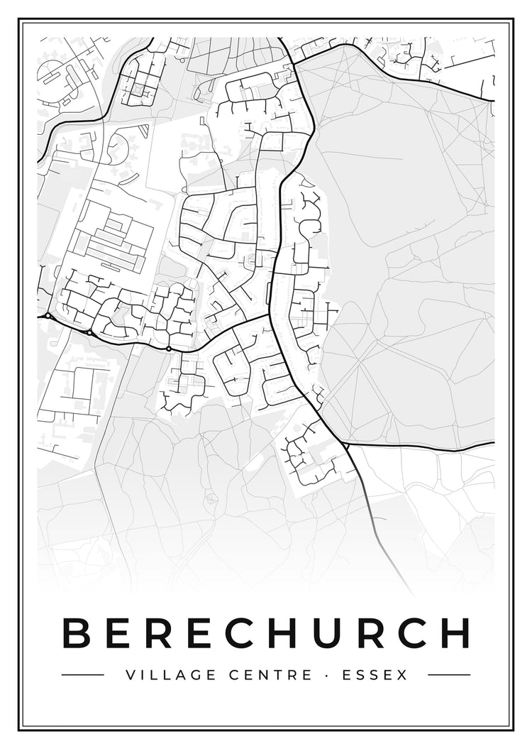 Berechurch Village Centre Street Map Poster