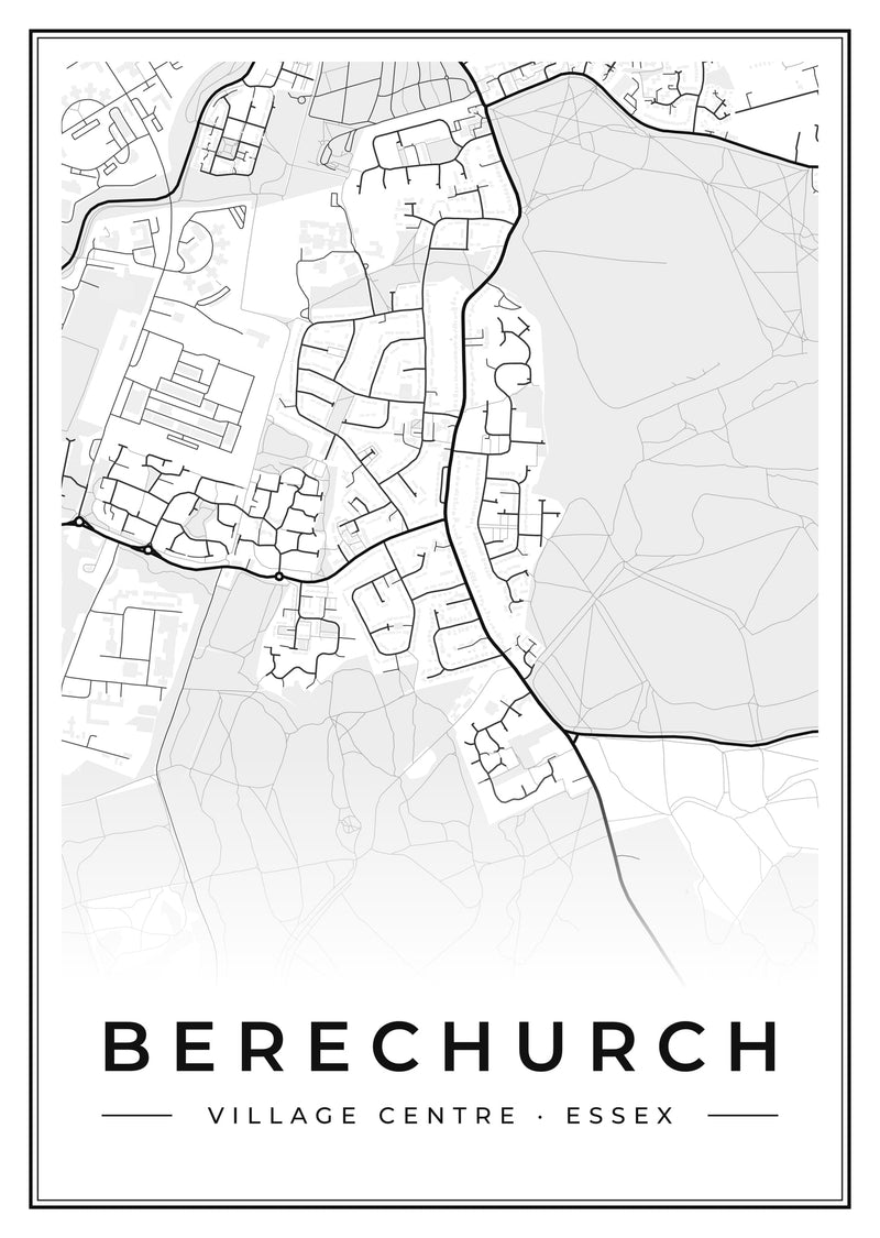 Berechurch Village Centre Street Map Poster