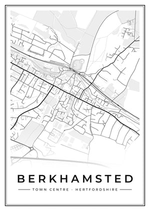 Berkhamsted Town Centre Street Map Poster