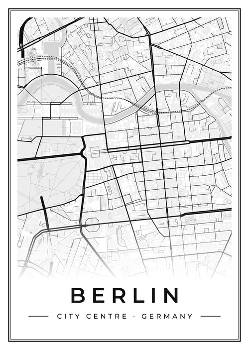 Street map poster of Berlin city centre