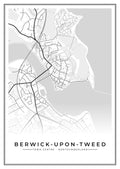Street map poster of Berwick-upon-Tweed town centre, Northumberland