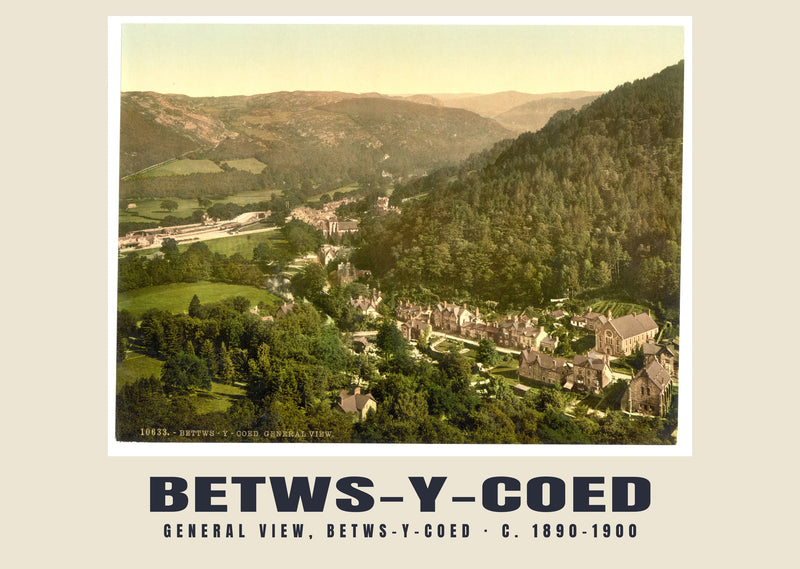 Widok ogólny, Betws-y-Coed, ok. 1890–1900, druk historyczny