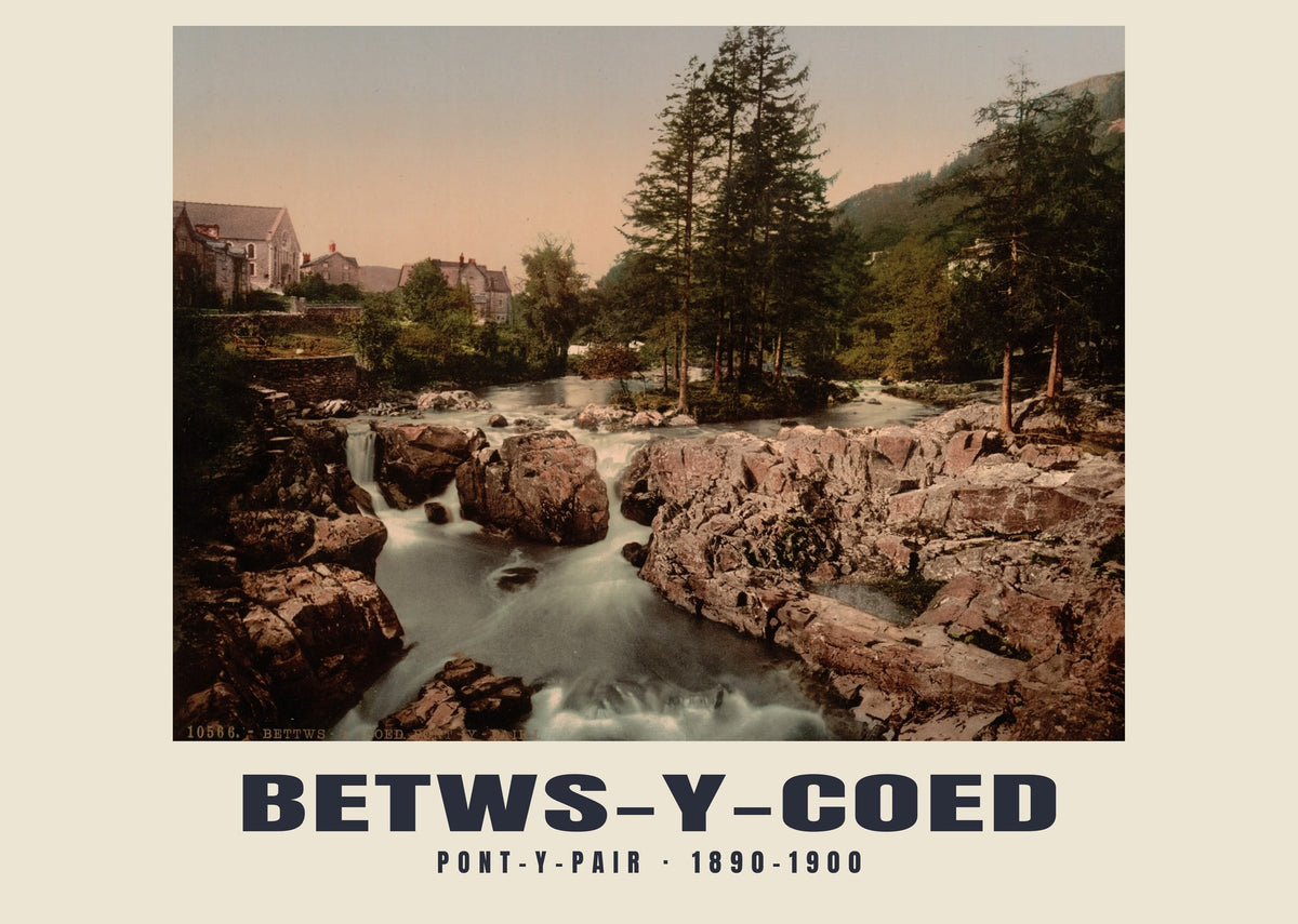 Pont-y-Pair, Betws-y-Coed — Vintage photochrom print, 1890–1900