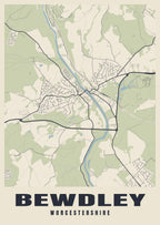 Street map poster of Bewdley, Worcestershire