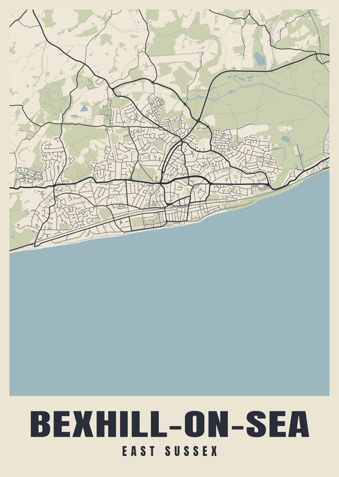 Bexhill-on-Sea Street Map Poster