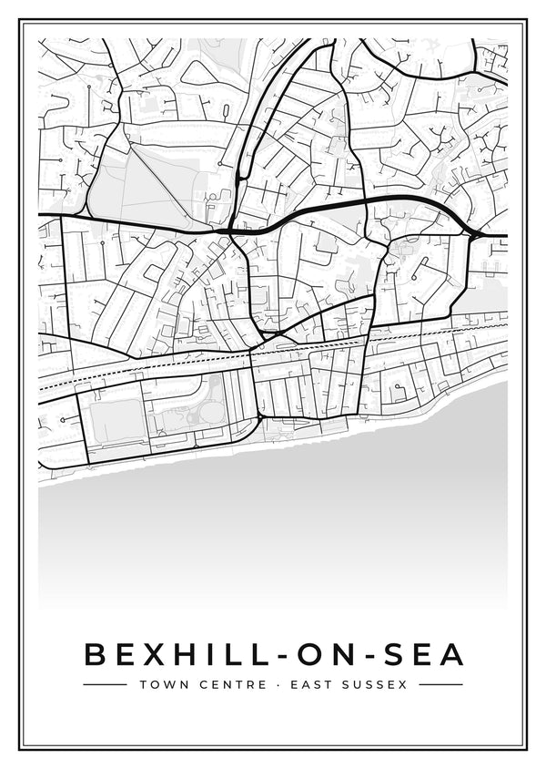 Bexhill-on-Sea Town Centre Street Map Poster
