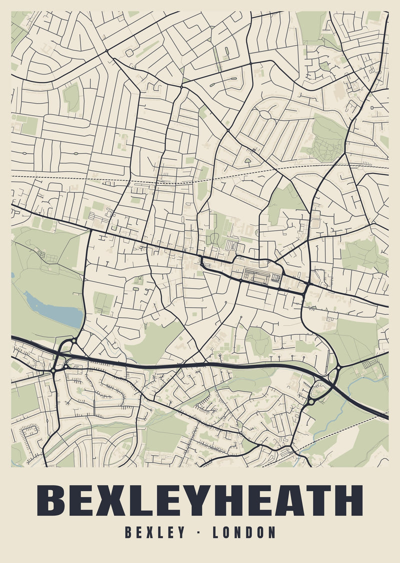 Bexleyheath Heritage Street Map Poster