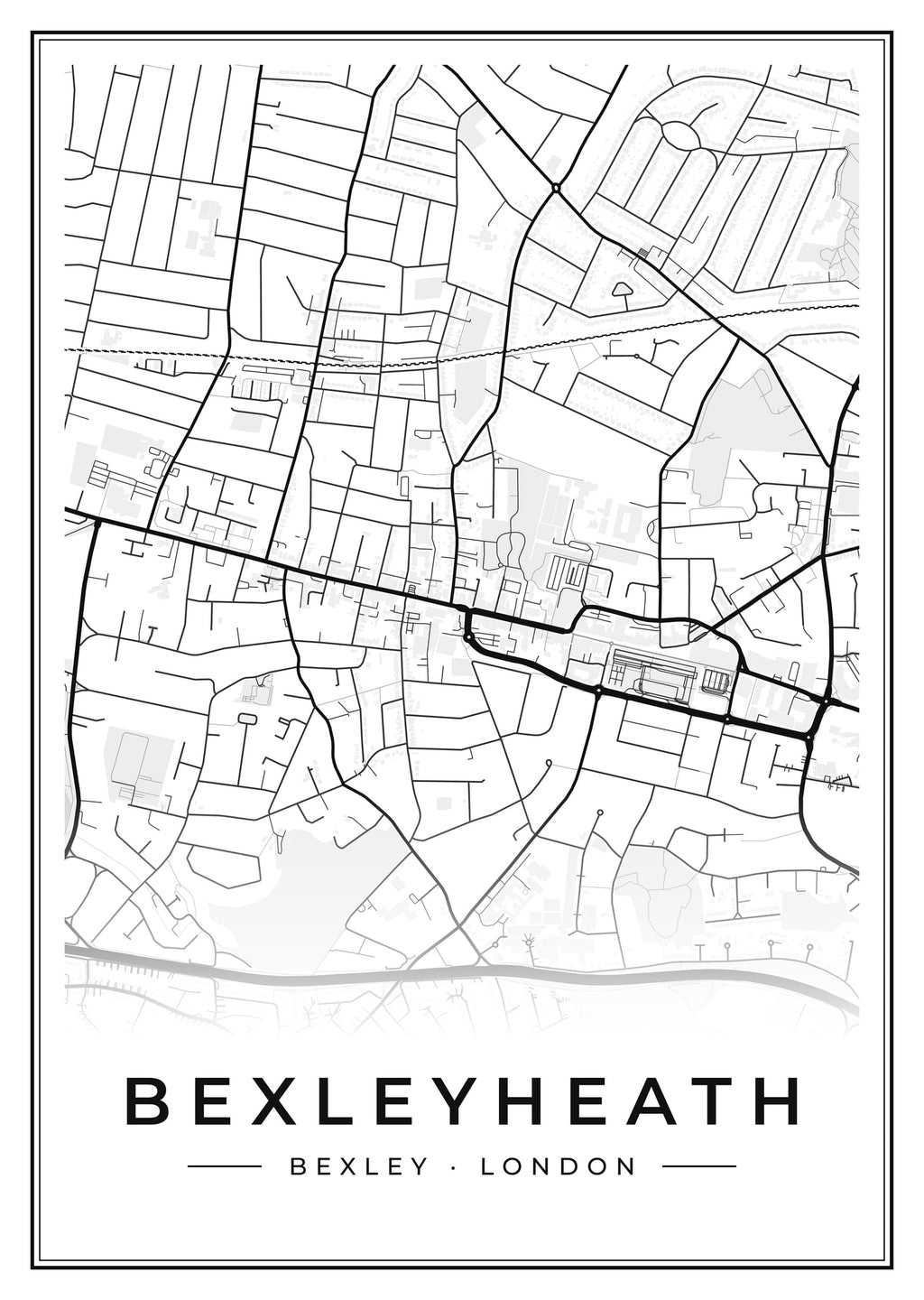 Street map poster of Bexleyheath, Bexley, London