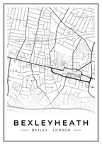 Street map poster of Bexleyheath, Bexley, London