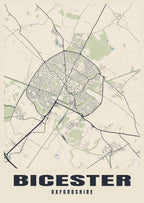 Street map poster of Bicester, Oxfordshire