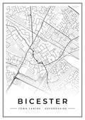 Street map poster of Bicester town centre, Oxfordshire