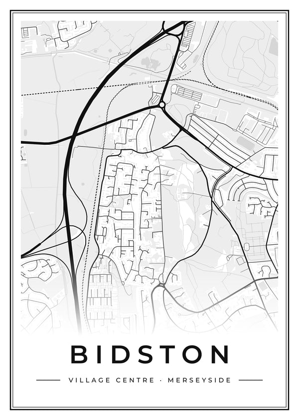 Bidston Village Centre Street Map Poster