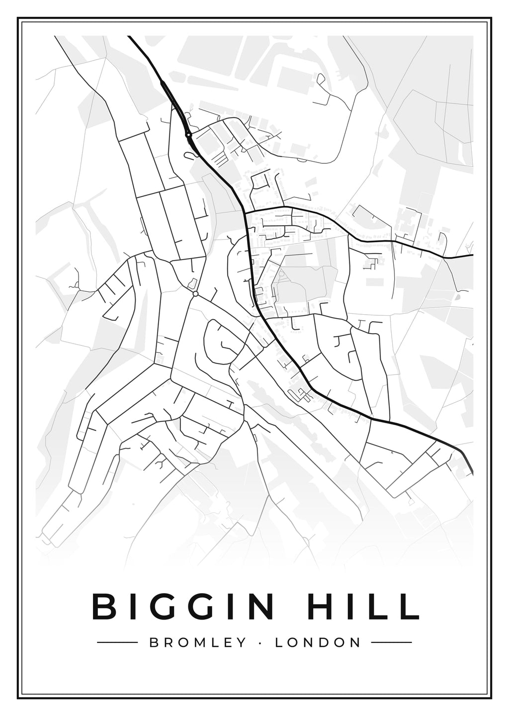 Street map poster of Biggin Hill, Bromley, London
