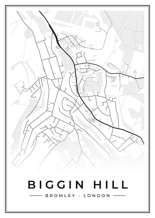 Street map poster of Biggin Hill, Bromley, London