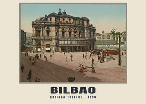 Teatro Arriaga, Bilbao — 1890 · Lámina de fotocromo antiguo
