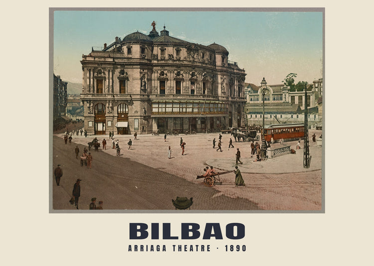 Teatro Arriaga, Bilbao — 1890 · Lámina de fotocromo antiguo