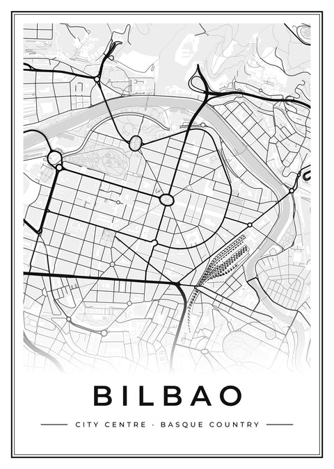 Bilbao City Centre Street Map Poster