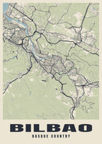 Street map poster of Bilbao, Basque Country
