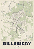 Street map poster of Billericay, Essex