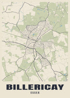 Street map poster of Billericay, Essex